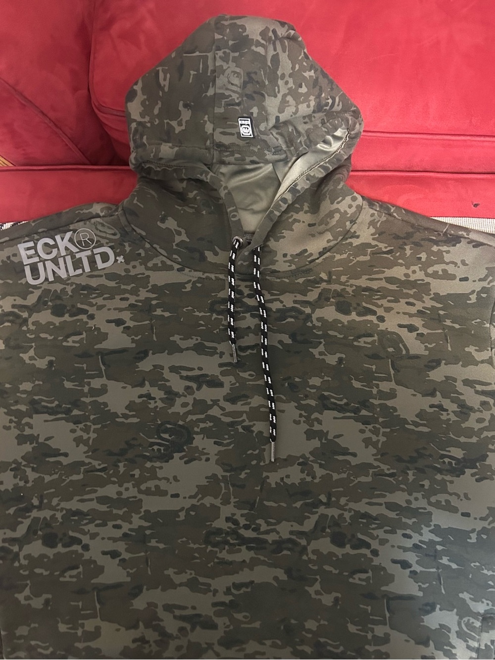 Ecko Unlimited Men's Green Camo Zip-Up Hoodie
